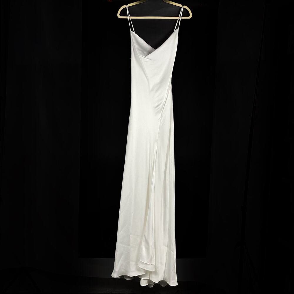 Jonathan Simkhai Nellie Slip Dress White Cowl Neck Sleeveless Midi Sz 0 - Picture 4 of 12